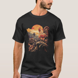 Ouderwetse Landelijke Haan Esthetiek voor Achtertu T-shirt