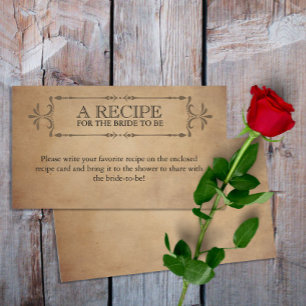 Ouderwetse landelijke oude perkamentrecept voor de informatiekaartje