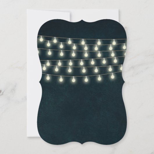 Ouderwetse Landelijke Snoerlichtjes Save the Date (Achterkant)