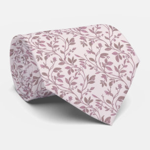 Ouderwetse Licht Roze Botanische Rankenprint Stropdas