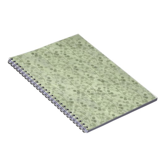 Ouderwetse lichtgroene bladeren met distressed cot notitieboek (Rechterzijde)