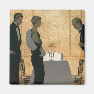 Ouderwetse liefde en romantiek, elegant diner voor magneet