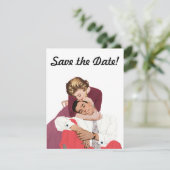Ouderwetse Liefde en Romantiek, Jonggehuwden Bewaa Save The Date (Staand voorkant)