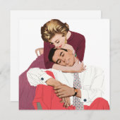 Ouderwetse liefde en romantiek, pasgetrouwden in r aankondiging (Voorkant / Achterkant)