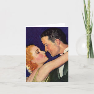 Ouderwetse liefde en romantiek Retro Hollywood Bed Bedankkaart