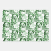 Ouderwetse lithografie Santa en rendieren Inpakpapier Vel (Voorkant 3)