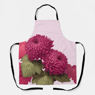 Ouderwetse Magenta Chrysanthemum Bloemig Schort