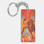 Ouderwetse Matador en Bull, Juarez, Mexico Sleutelhanger (Voorkant Links)