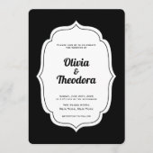 Ouderwetse moderne Gingham trouwkaart Kaart (Voorkant)