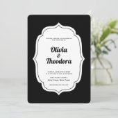 Ouderwetse moderne Gingham trouwkaart Kaart (Staand voorkant)