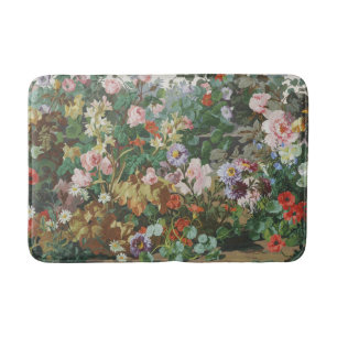 Ouderwetse mooie kleurrijke bloemen bloemschilderi badmat