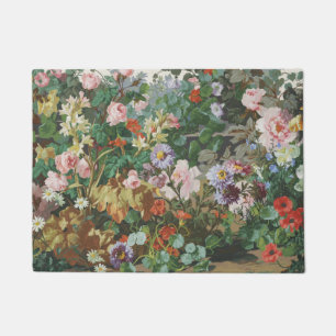 Ouderwetse mooie kleurrijke bloemen bloemschilderi deurmat