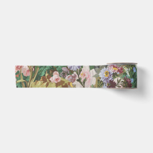 Ouderwetse mooie kleurrijke bloemen bloemschilderi lint