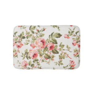 Ouderwetse mooie roze rozen bloempatroon badmat