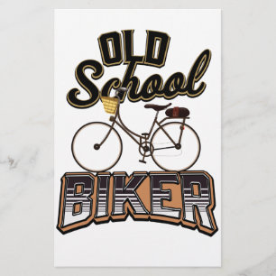 Ouderwetse motorrijder fietser briefpapier