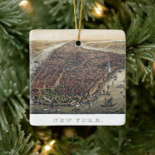Ouderwetse New York City, Manhattan, Brooklyn Brid Keramisch Ornament