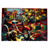 Ouderwetse nostalgische kerstmorgen groot cadeauzakje (Achterkant)