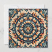 Ouderwetse Patchwork Kaleidoscoop Quiltpatroon Kaart (Achterkant)