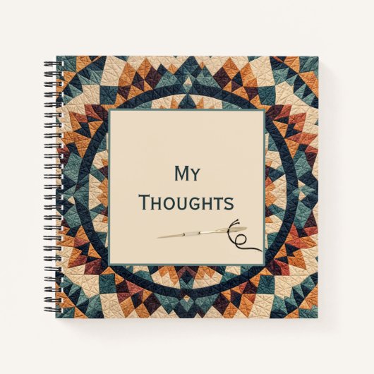 Ouderwetse Patchwork Kaleidoscope Quilt Pattern Notitieboek (Voorkant)