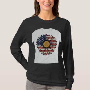 Ouderwetse Patriotische Madeliefjes Bloem Vector D T-shirt