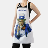 Ouderwetse patriotische Oom Sam met sterhoed en ge Schort (Insitu)