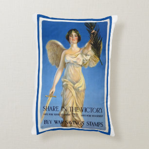 Ouderwetse patriotische vrouwelijke engel, koop oo accent kussen