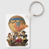 Ouderwetse Patriottisch, Kinderen in een Heet Luch Sleutelhanger (Achterkant)