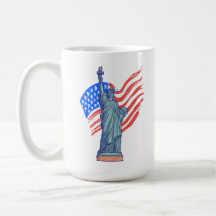Ouderwetse patriottische 4 juli-design koffiemok