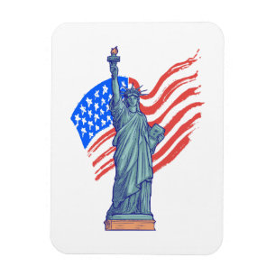 Ouderwetse patriottische 4 juli-design magneet