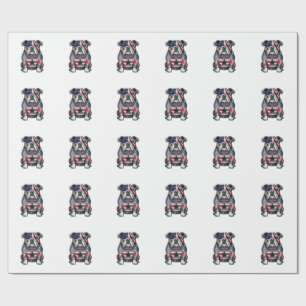 Ouderwetse Patriottische Bulldog Vector T-shirt On Cadeaupapier