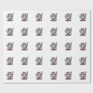 Ouderwetse Patriottische Honkbal Mascotte T-shirt  Cadeaupapier