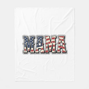Ouderwetse Patriottische Mama Lettering T-shirt On Fleece Deken