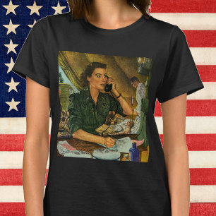 Ouderwetse Patriottische Medische Verpleegster aan T-shirt
