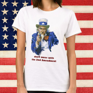 Ouderwetse Patriottische Oom Sam met Sterrenhoed e T-shirt