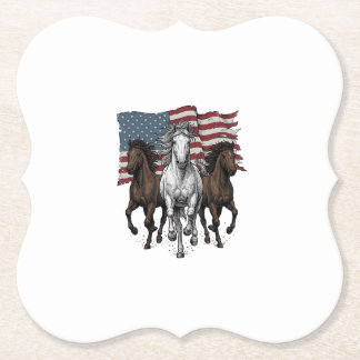 Ouderwetse Patriottische Rennende Paarden Vector D Kartonnen Onderzetters