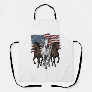 Ouderwetse Patriottische Rennende Paarden Vector D Schort
