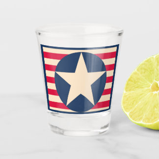 Ouderwetse patriottische sterren en strepen shot glas