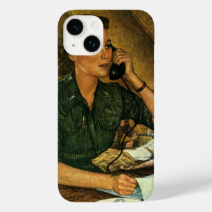 Ouderwetse Patriottische Verpleegster aan de Telef Case-Mate iPhone 14 Hoesje