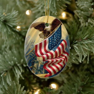 Ouderwetse Patriottisme, Patriottische Amerikaanse Keramisch Ornament