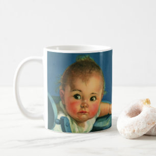 Ouderwetse peuter, schattig baby jongetje of meisj koffiemok
