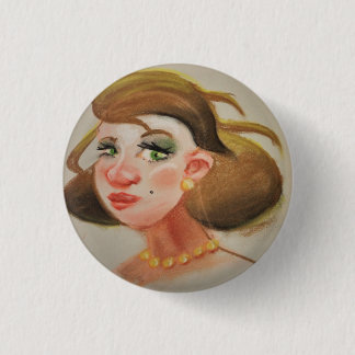 ouderwetse pin-up Girl 1950  Ronde Button 3,2 Cm