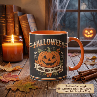 Ouderwetse Pumpkin Nights Retro Halloween Mok