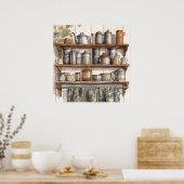 Ouderwetse Retro Afbeelding van een Landelijke Keu Poster (Keuken)