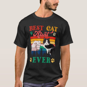 Ouderwetse Retro Beste Kat Tante Ooit Schattige Ka T-shirt