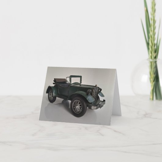 Ouderwetse retro cabriolet bedankkaart (Voorkant)