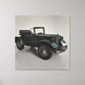 Ouderwetse retro cabriolet canvas afdruk (Voorkant)