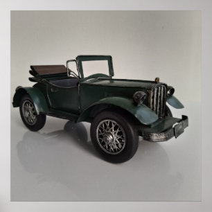 Ouderwetse retro-stijl cabriolet auto poster