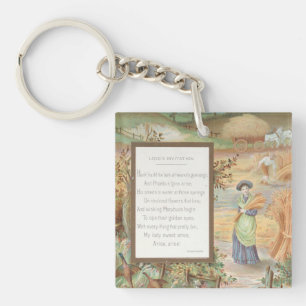 Ouderwetse Retro Valentijn, landschap van het plat Sleutelhanger