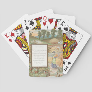 Ouderwetse Retro Valentijnsdag, landschap van het  Pokerkaarten