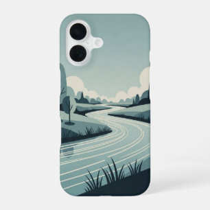 Ouderwetse rivier met zachte stroming iPhone 16 hoesje